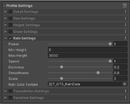 5．Rain Settings (雨效設定)