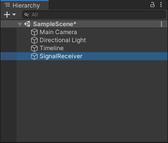 在 Hierachy 中建立一個空物體，重名 SignalReceiver。