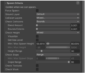 有關此內容的更多信息，請參閱本手冊中生成條件設定(Spawn Criteria settings)部分。