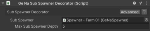 在此位置呼叫並產生另一個生成器(Spawner)。