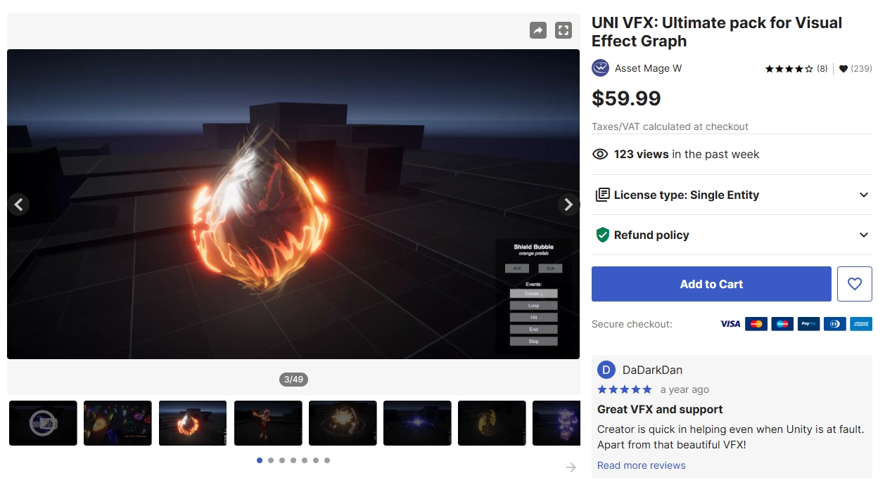 Asset Store 下載連結：UNI VFX