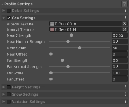 2．Geo Settings (地質設定)