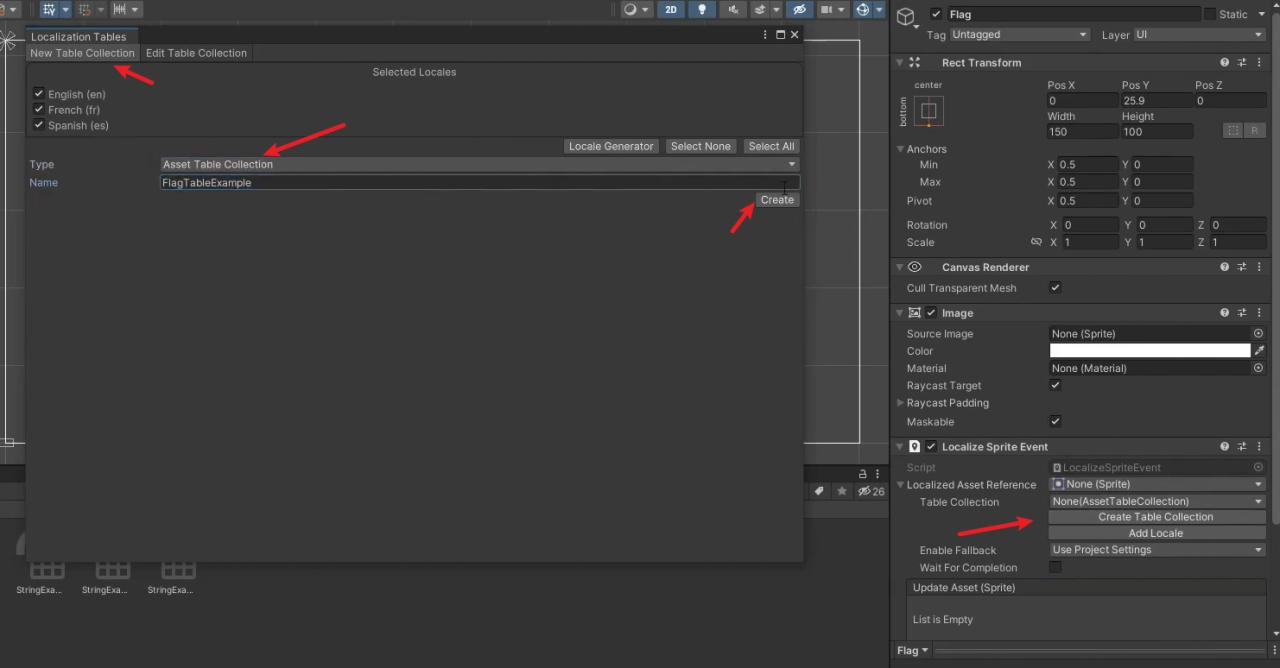 新增 Asset Table Collection 表格資料。