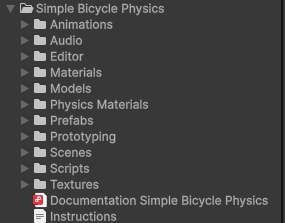 Unity Simple Bicycle Physics&nbsp;目錄結構詳解