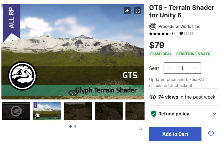 Asset Store 下載連結：GTS – Glyph Terrain Shader