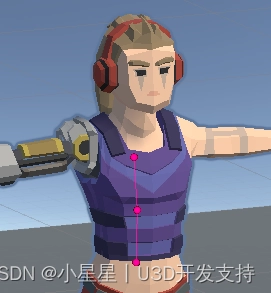 我這邊是 Hips下的 Spine_01、02、03。這三根骨骼剛好在胸腹位置。 Hips 也是骨骼,但位置太靠下了。