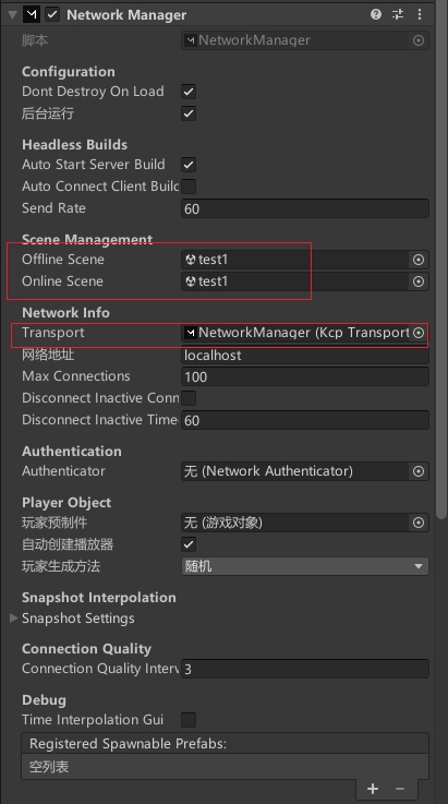 kcp transport 組件掛載在 networkManager 的 transport 上。