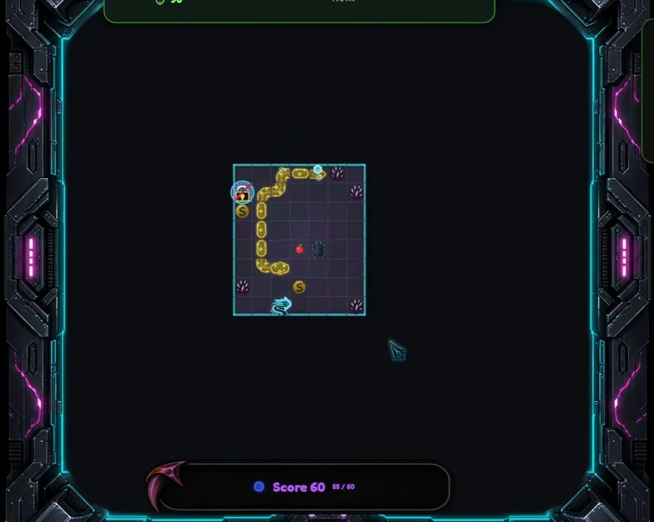 04-《Snake Gridbreaker》金色蛇身完成分數任務的遊戲畫面