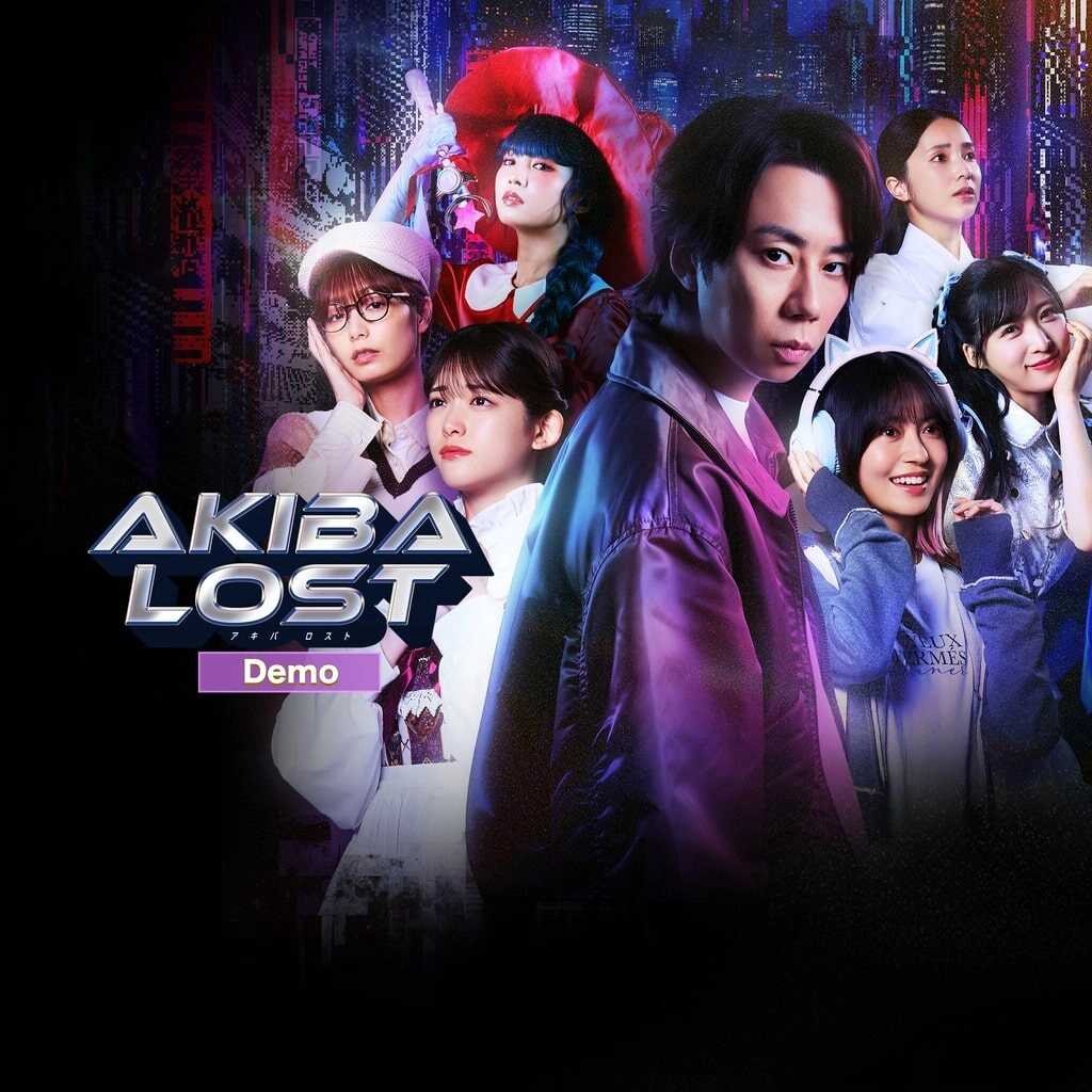 《AKIBA LOST》免費Demo主視覺，中央為新城大輝，周圍為主要女性角色