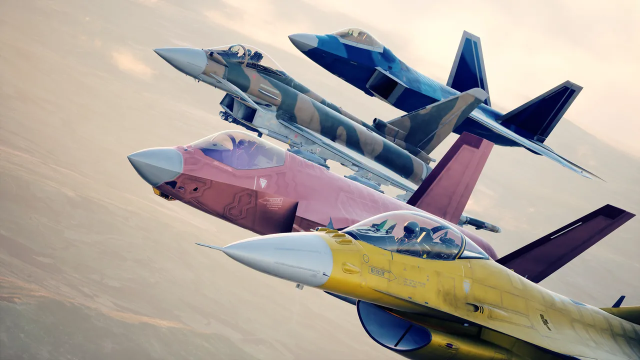 《空戰奇兵8 希孚之翼》多款特殊塗裝戰機同框飛行的官方截圖