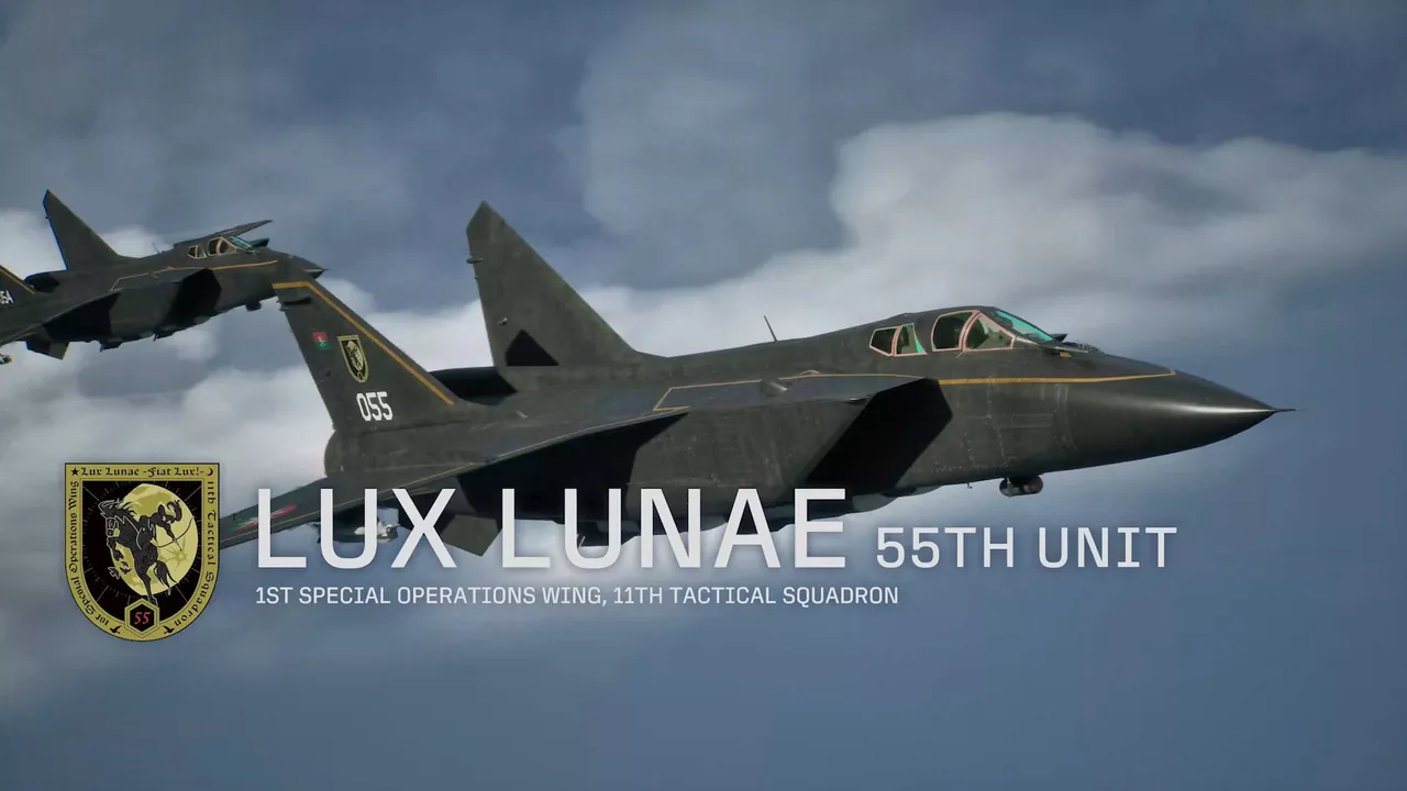 《空戰奇兵8 希孚之翼》敵方特殊飛行隊戰機編隊亮相的官方截圖