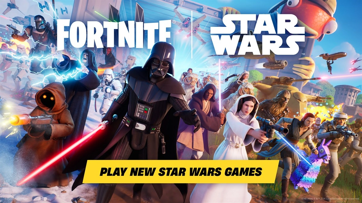 Fortnite 官方商店圖，與星際大戰聯名的跨界活動主視覺