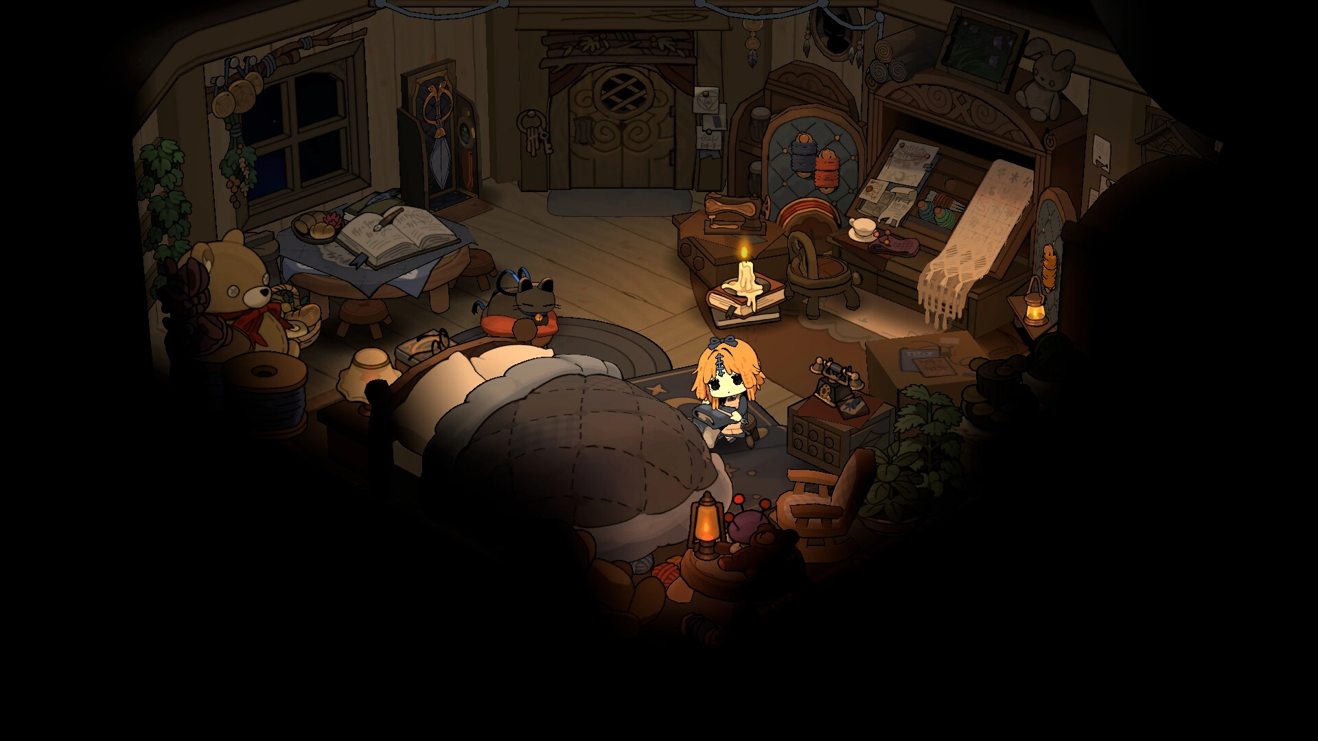《魔女庭園》絲爾的手繪風房間，溫馨的魔女小屋場景
