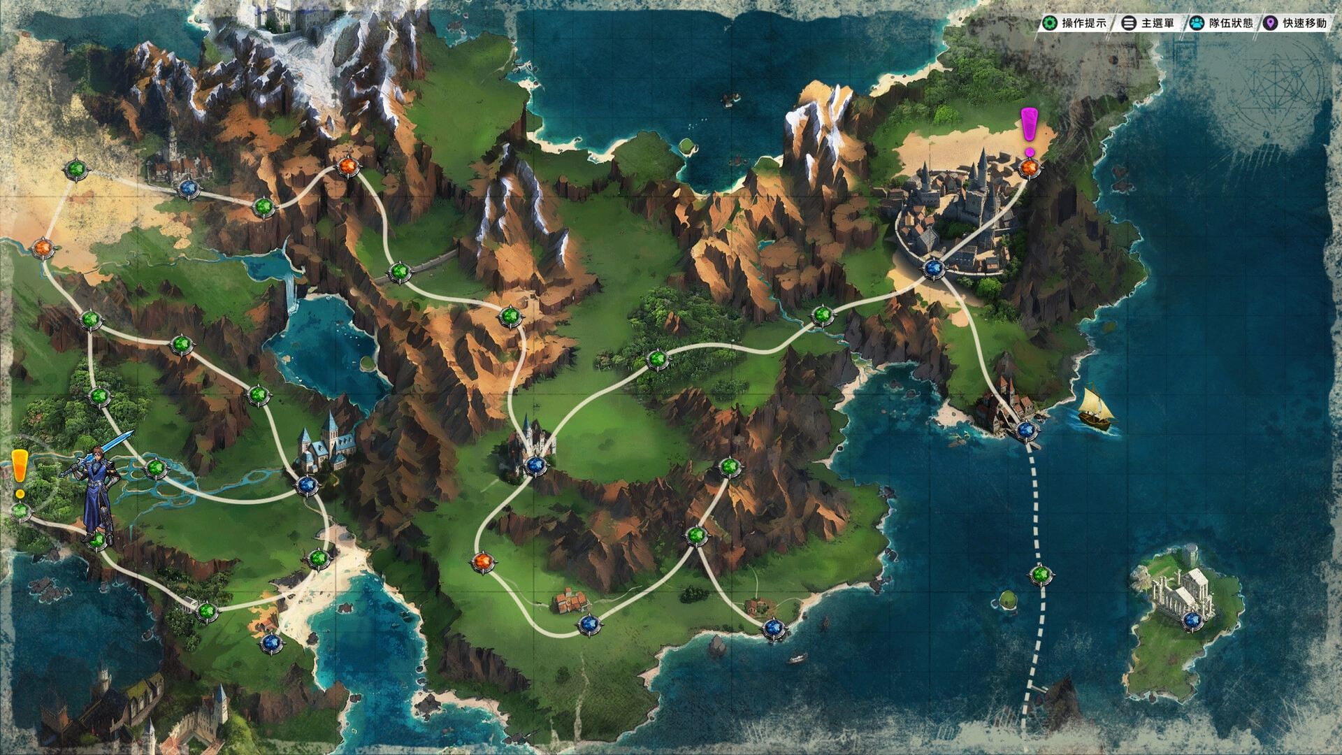 《幻世錄 重製版》戰場與地圖畫面